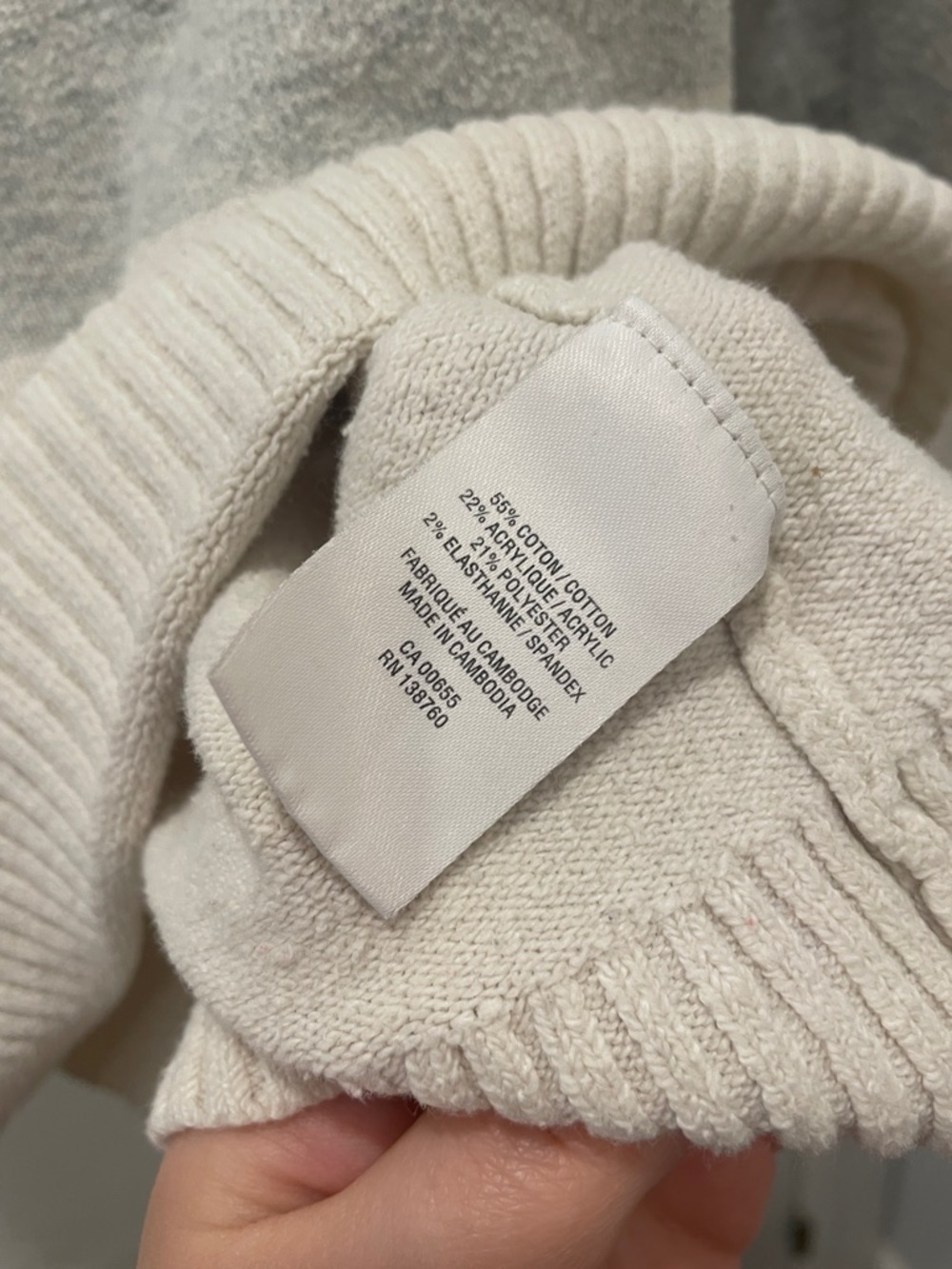 Reitmans Gray and Cream Cowl Neck Colorblock Sweater - Picture 3 of 5